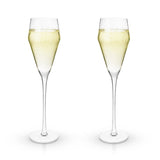 Raye Angled Crystal Prosecco Glasses, S/2