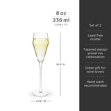Raye Angled Crystal Prosecco Glasses Set of 2