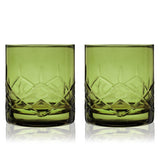 Admiral Crystal Rocks Glasses, Green S/2