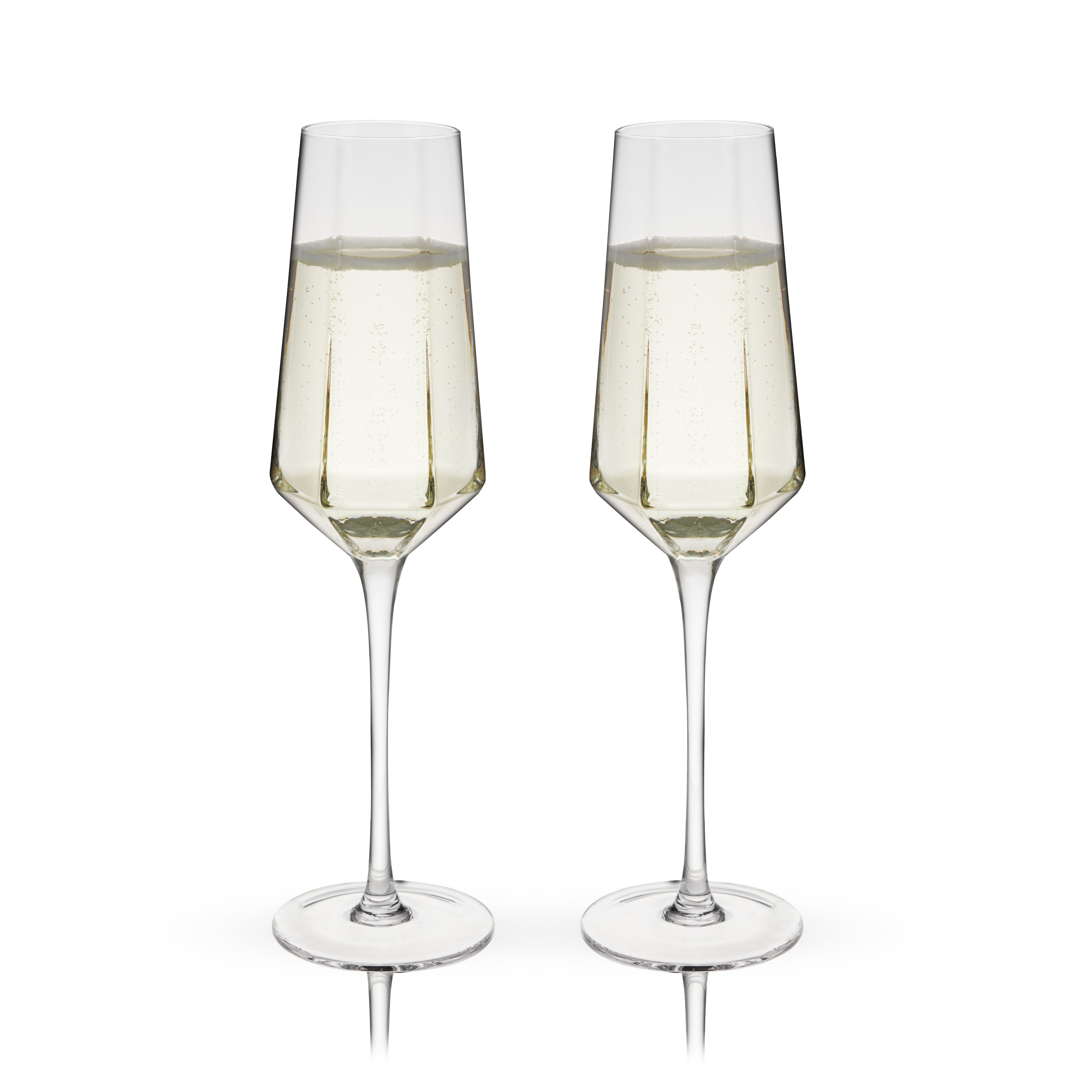 Seneca Diamond Crystal Champagne Flutes, S/2