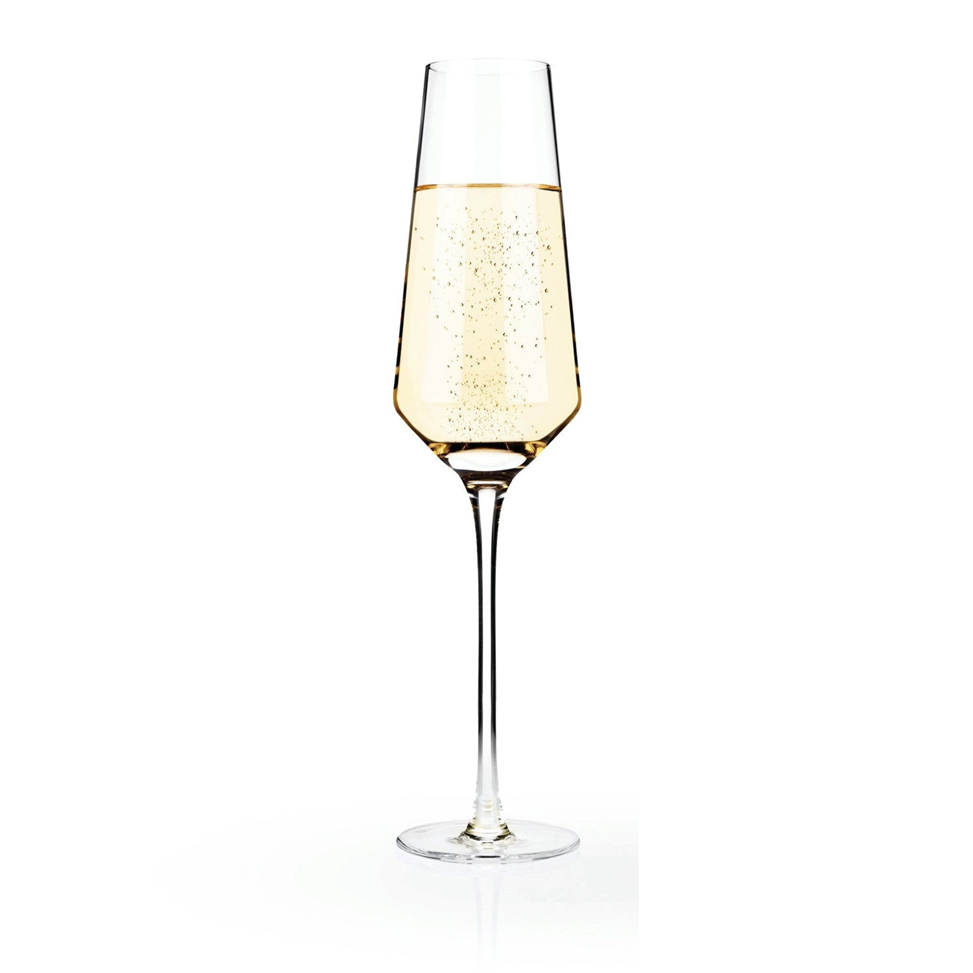 Raye Angled Crystal Champagne Flutes , S/2