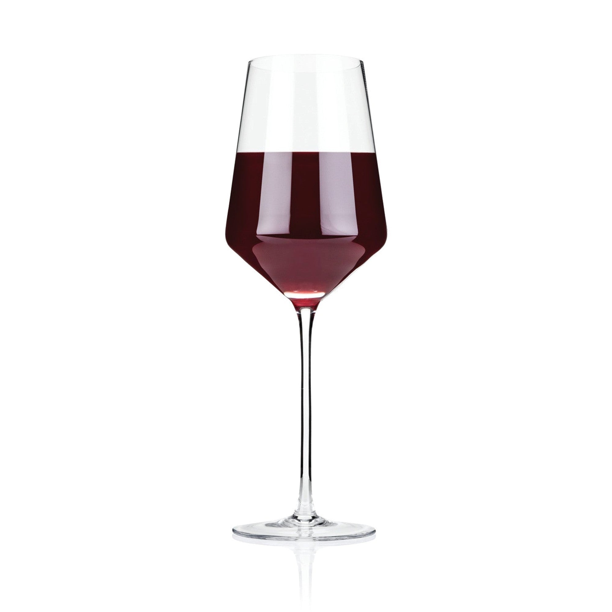 Raye Angled Crystal Bordeaux Glasses, S/2