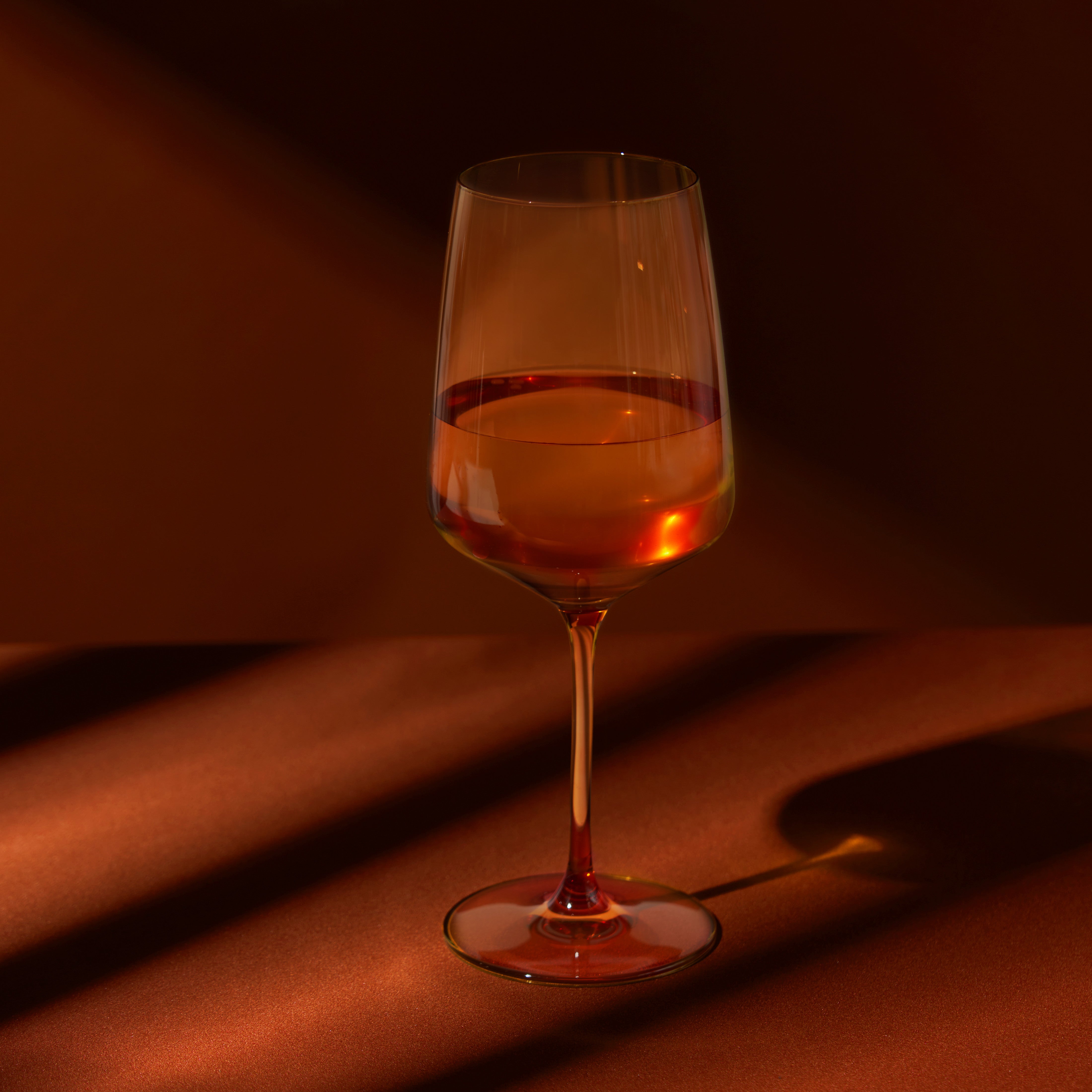Reserve Nouveau Crystal Wine Glasses, Amber S/2