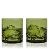 Admiral Crystal Rocks Glasses, Green S/2