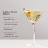 Admiral Crystal Martini Glasses, S/2