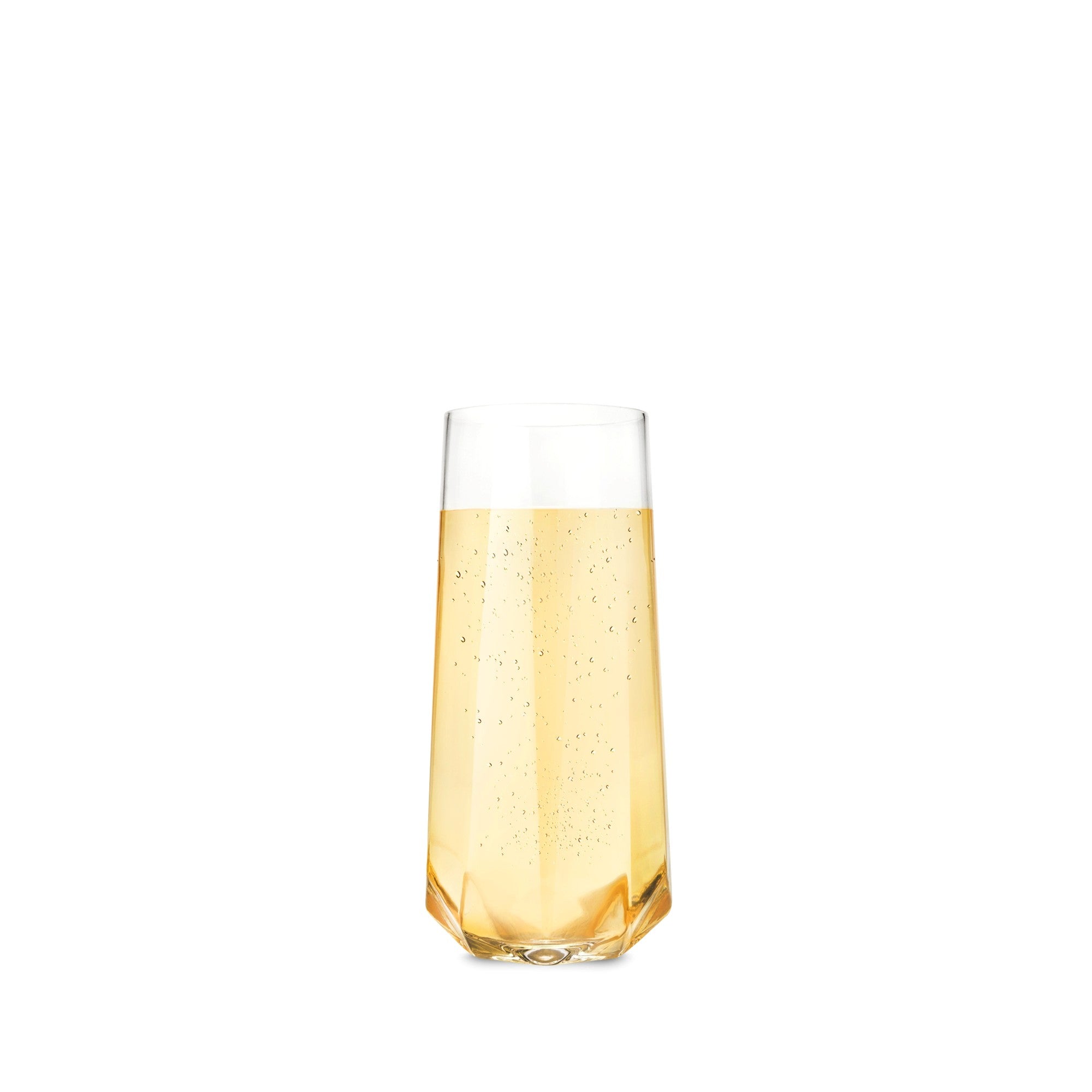 Seneca Faceted Crystal Stemless Champagne Flutes, S/2