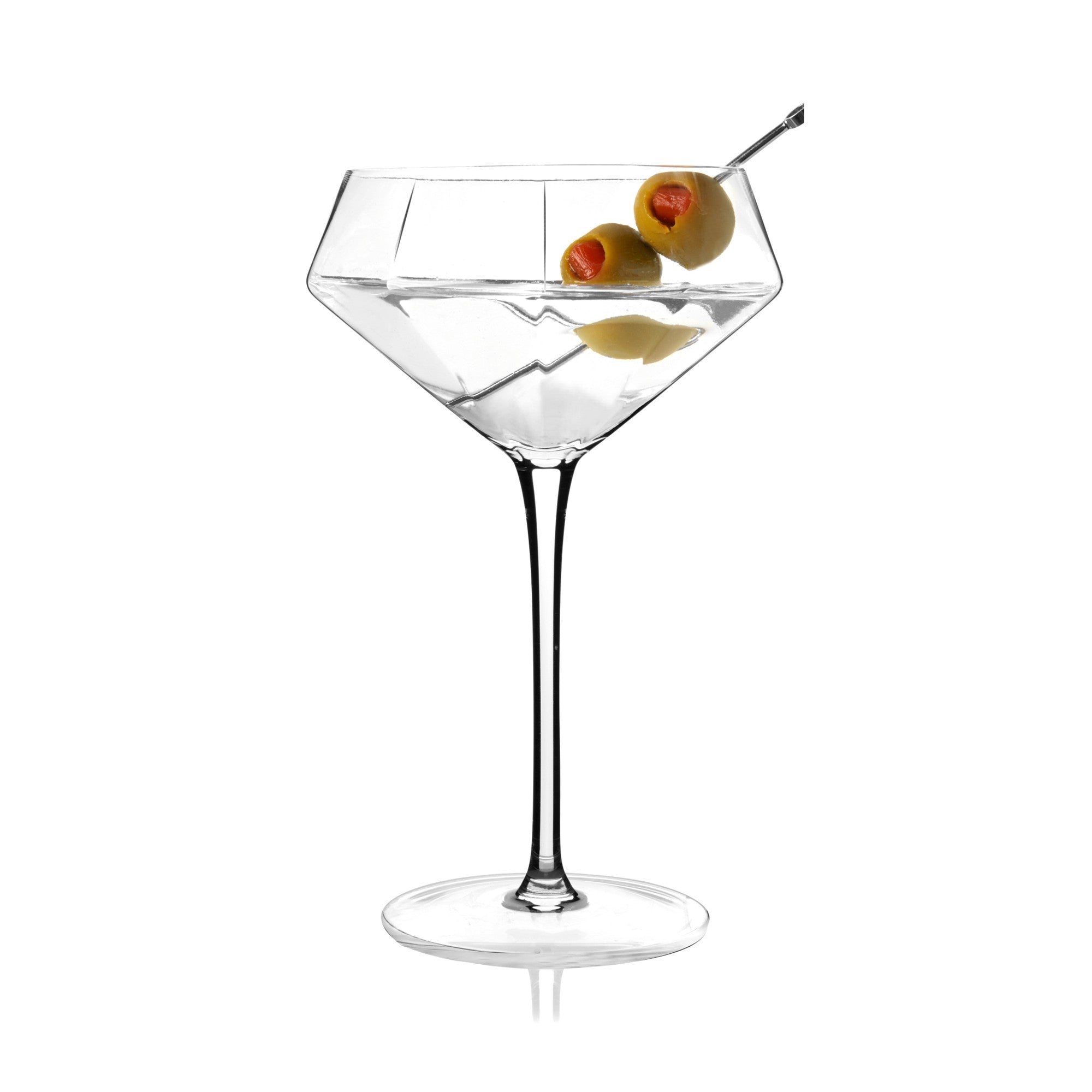 Seneca Diamond Crystal Martini Glasses, S/2
