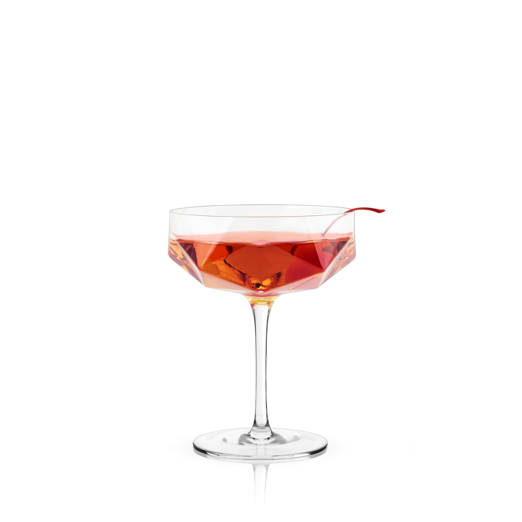 Seneca Faceted Coupe Glasses, S/2