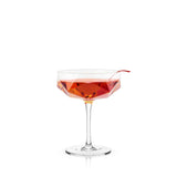 Seneca Faceted Coupe Glasses, S/2