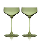 Reserve Nouveau Crystal Coupe Glasses, Sage S/2
