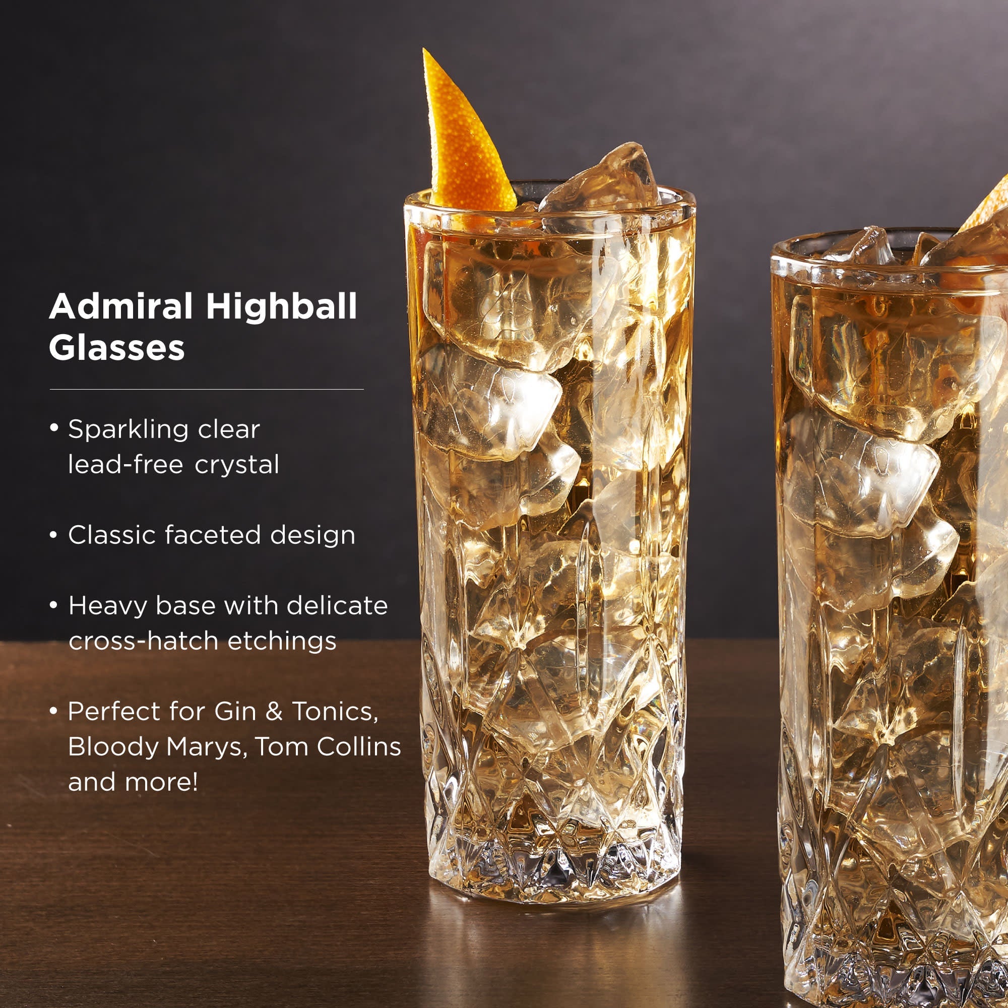 Admiral Highball Glasses, S/4