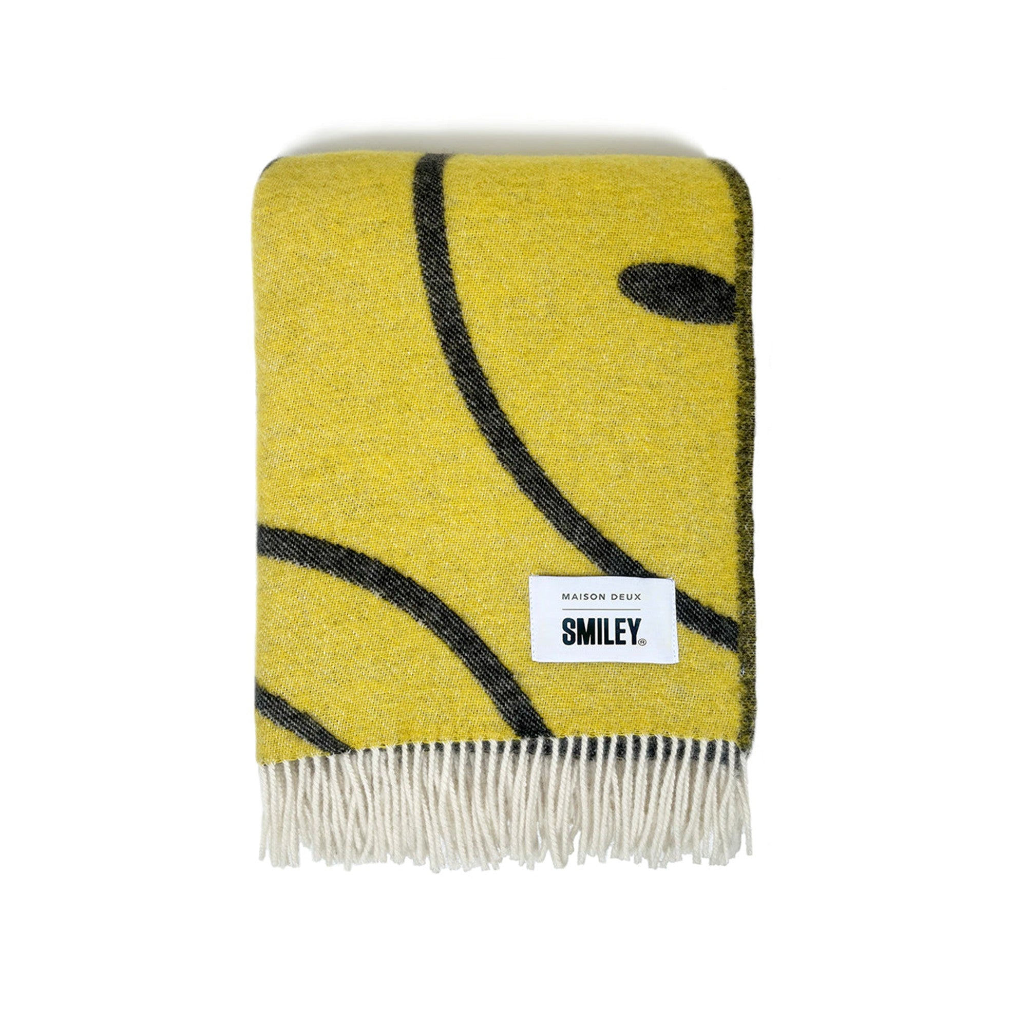 Smiley Blanket Yellow Black Print