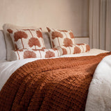 Palm Leaf Embroidered Throw Pillow