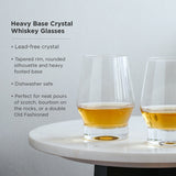Raye Heavy Base Crystal Whiskey Glasses, S/2