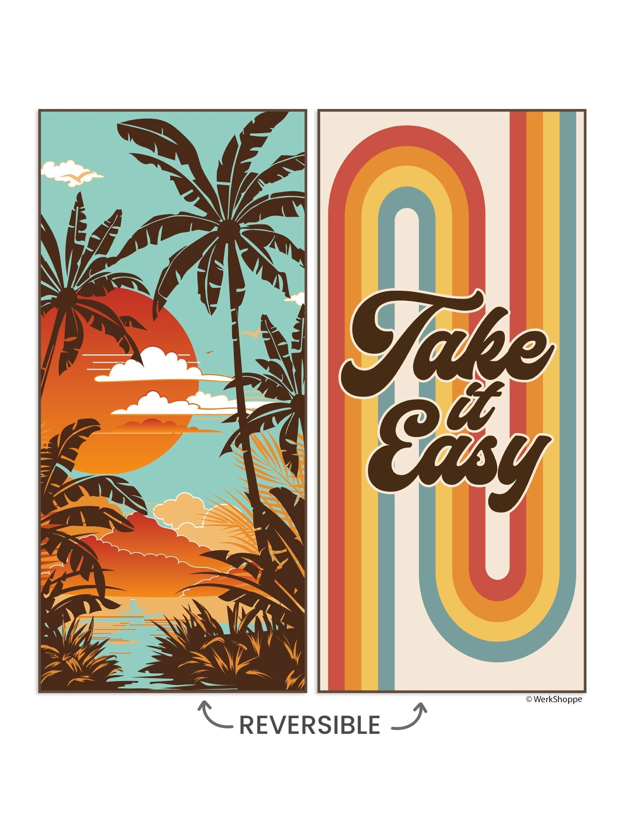 GO BIG Microfiber Beach Towel, Take It Easy