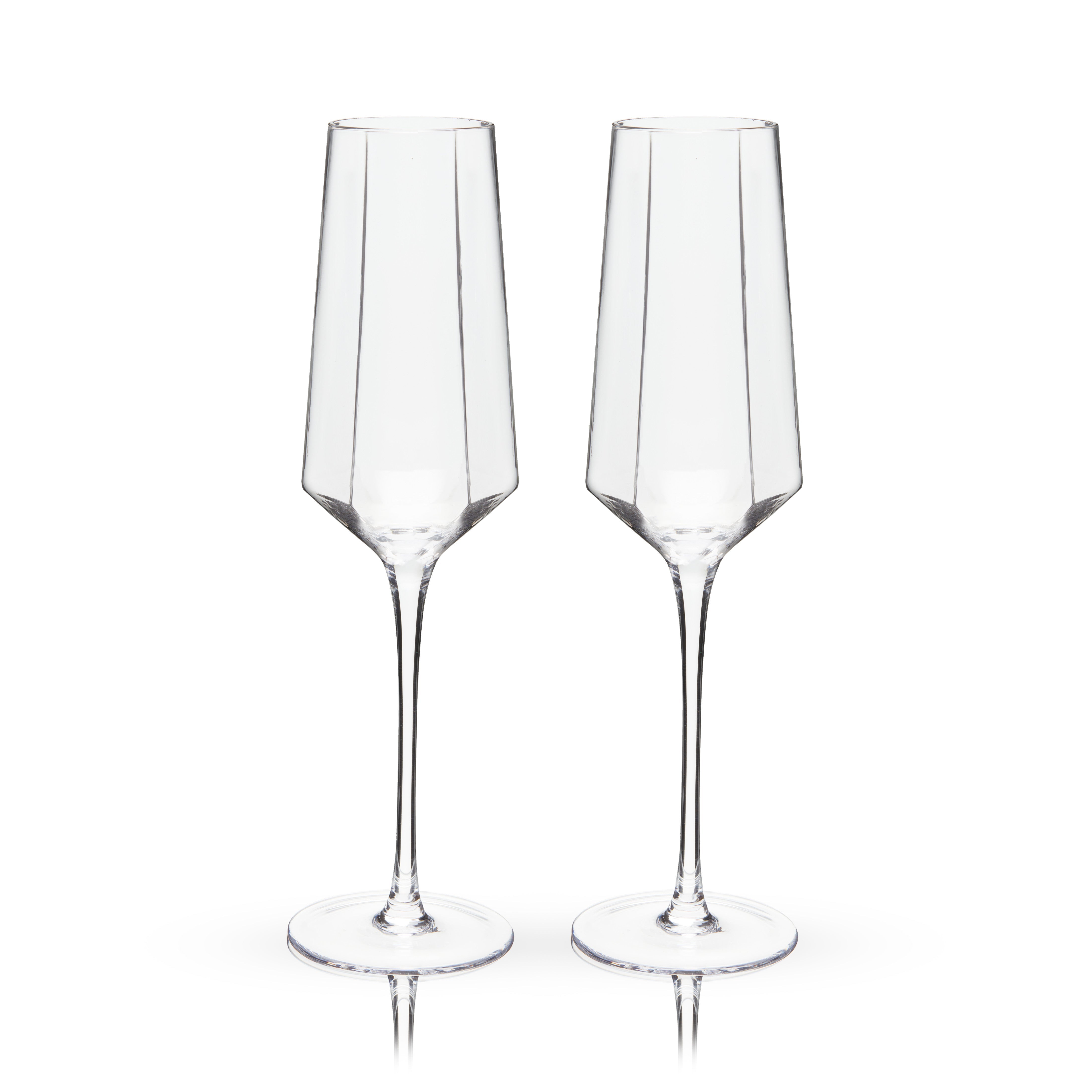 Seneca Diamond Crystal Champagne Flutes, S/2