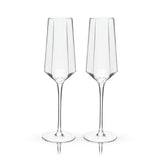 Seneca Diamond Crystal Champagne Flutes, S/2