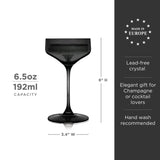 Reserve Nouveau Crystal Coupe Glasses in Smoke Set of 2
