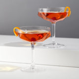 Seneca Faceted Coupe Glasses, S/2