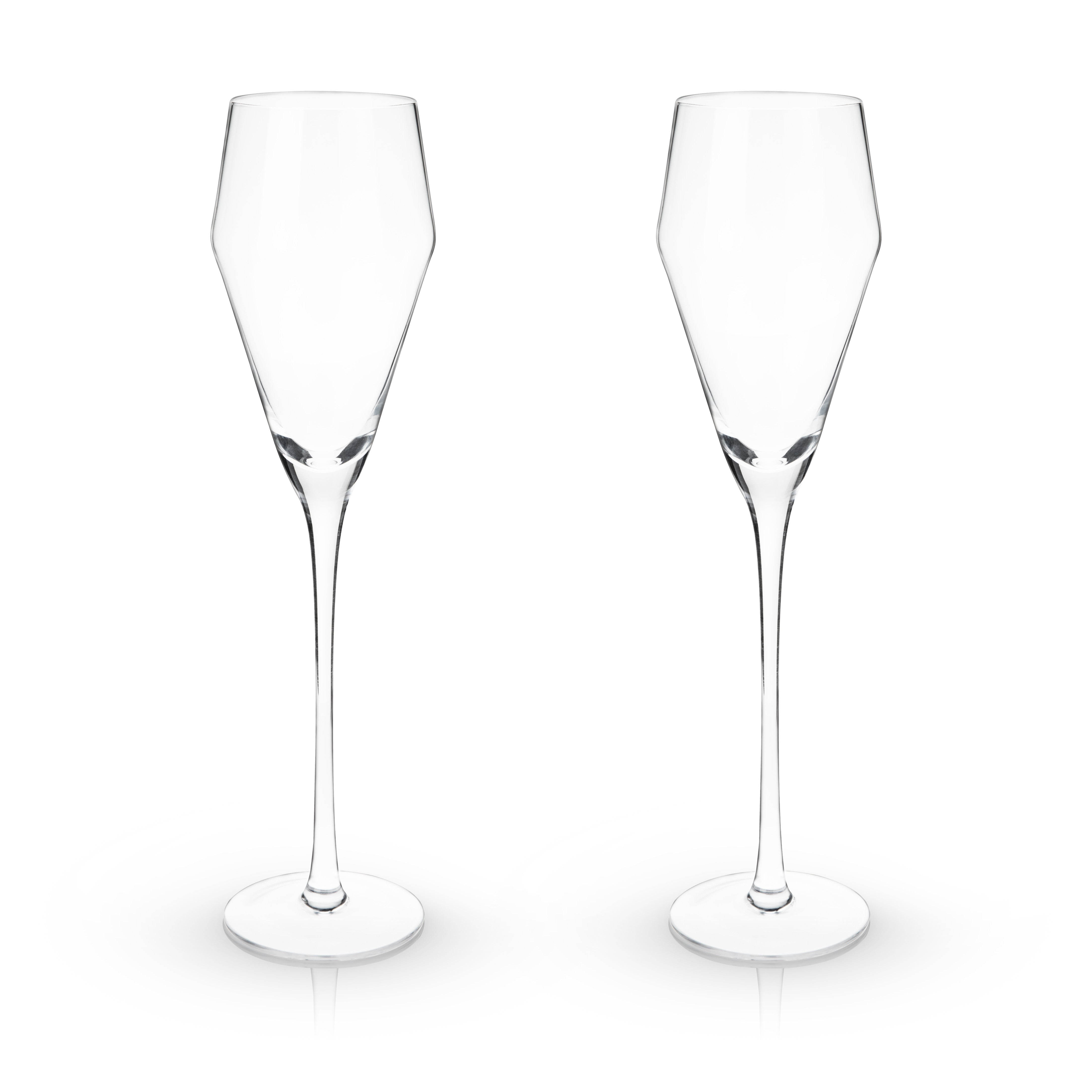 Raye Angled Crystal Prosecco Glasses, S/2