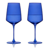 Reserve Nouveau Crystal Wine Glasses, Cobalt S/2