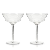 Seneca Faceted Crystal Martini Glasses, S/2