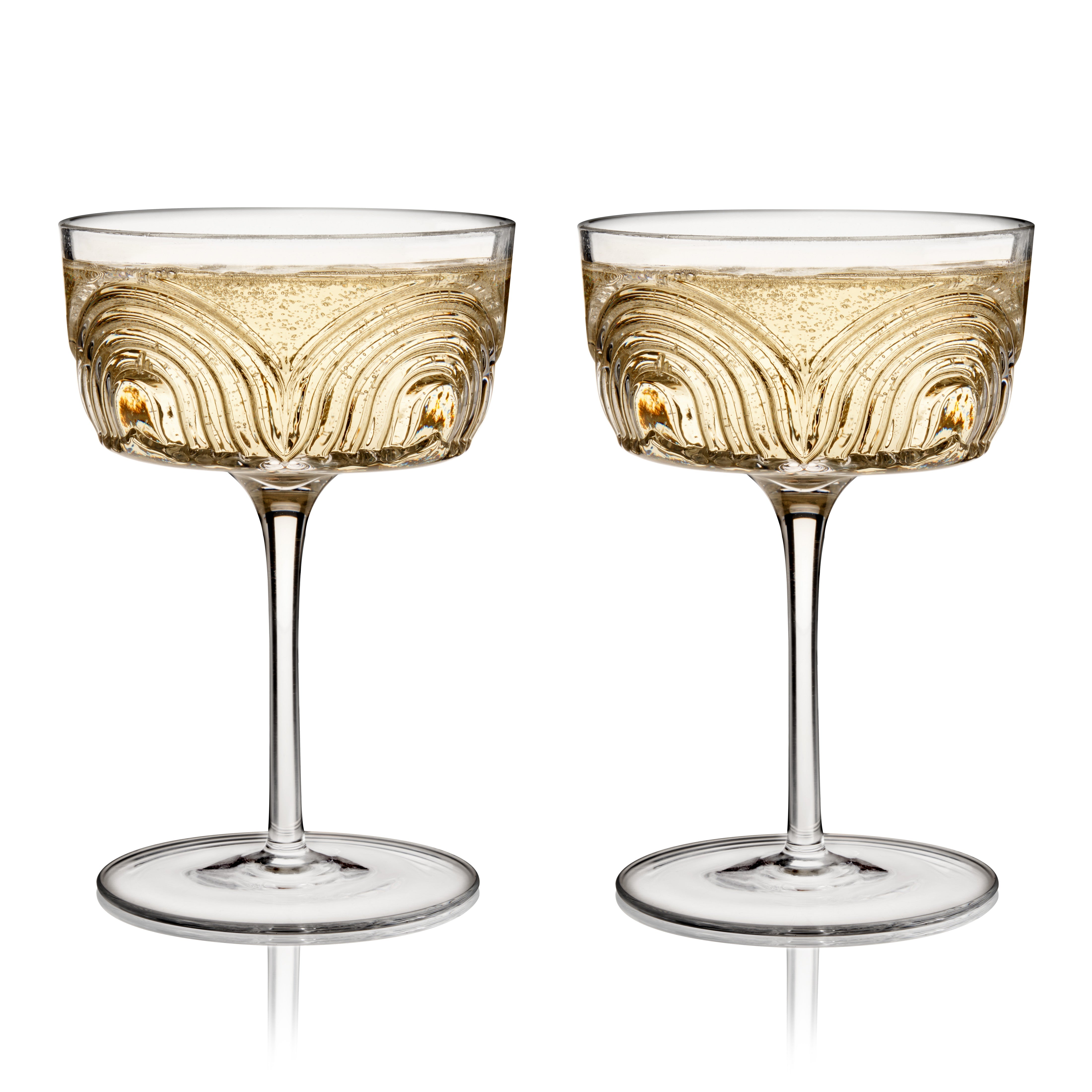 Beau Crystal Cocktail Coupes, S/2