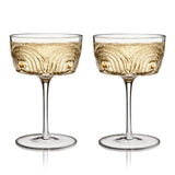 Beau Crystal Cocktail Coupes, S/2