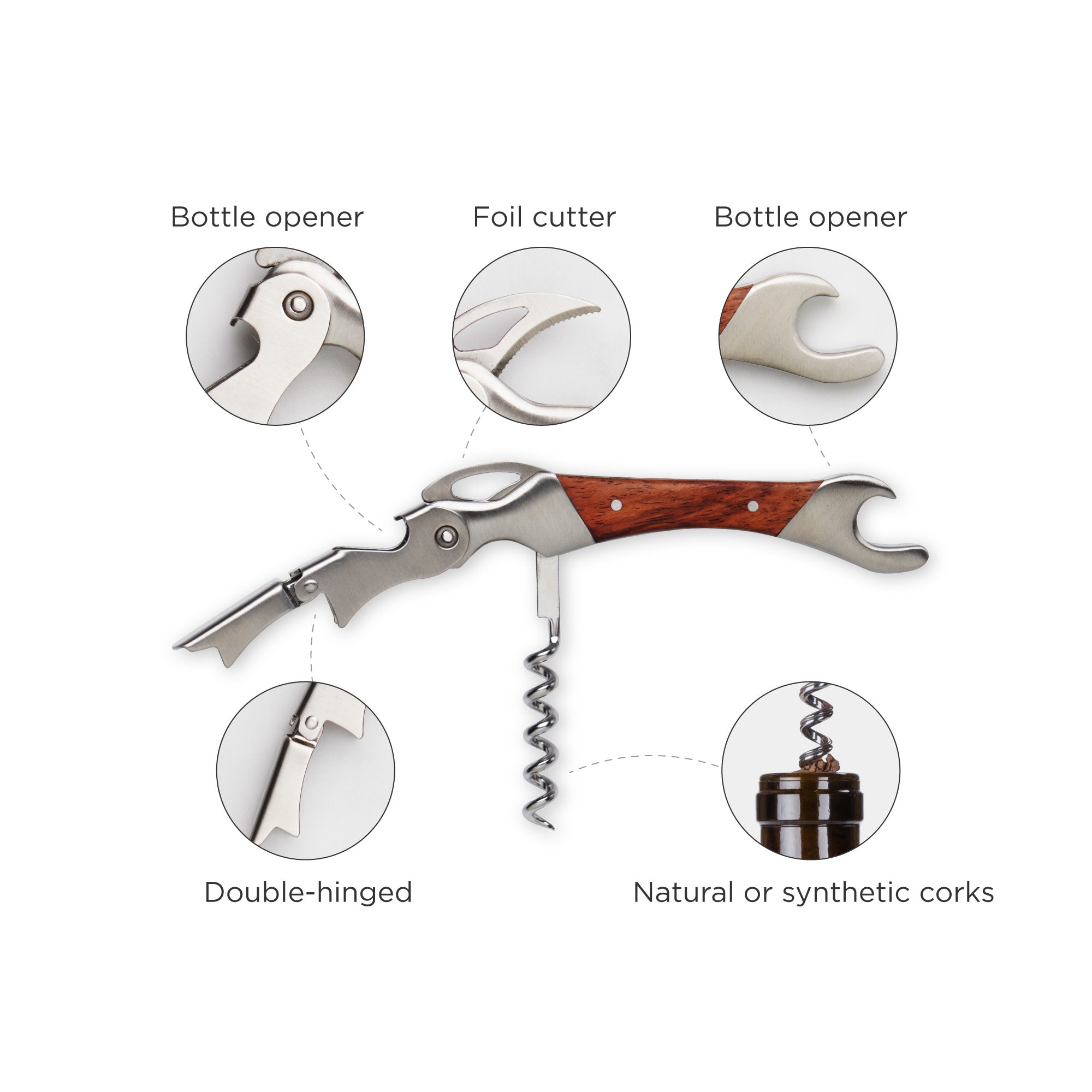Admiral Corkscrew, Rosewood Handle