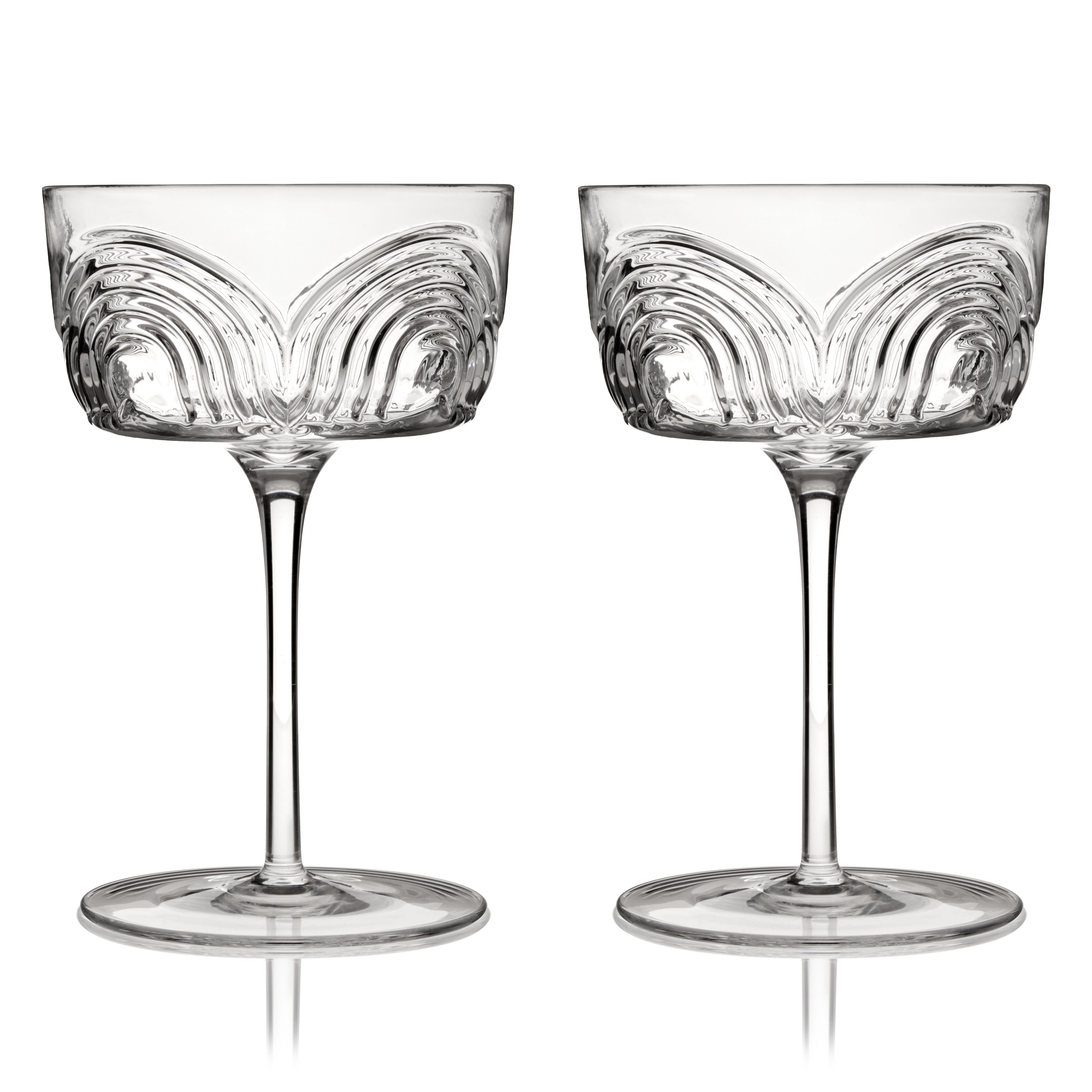 Beau Crystal Cocktail Coupes, S/2