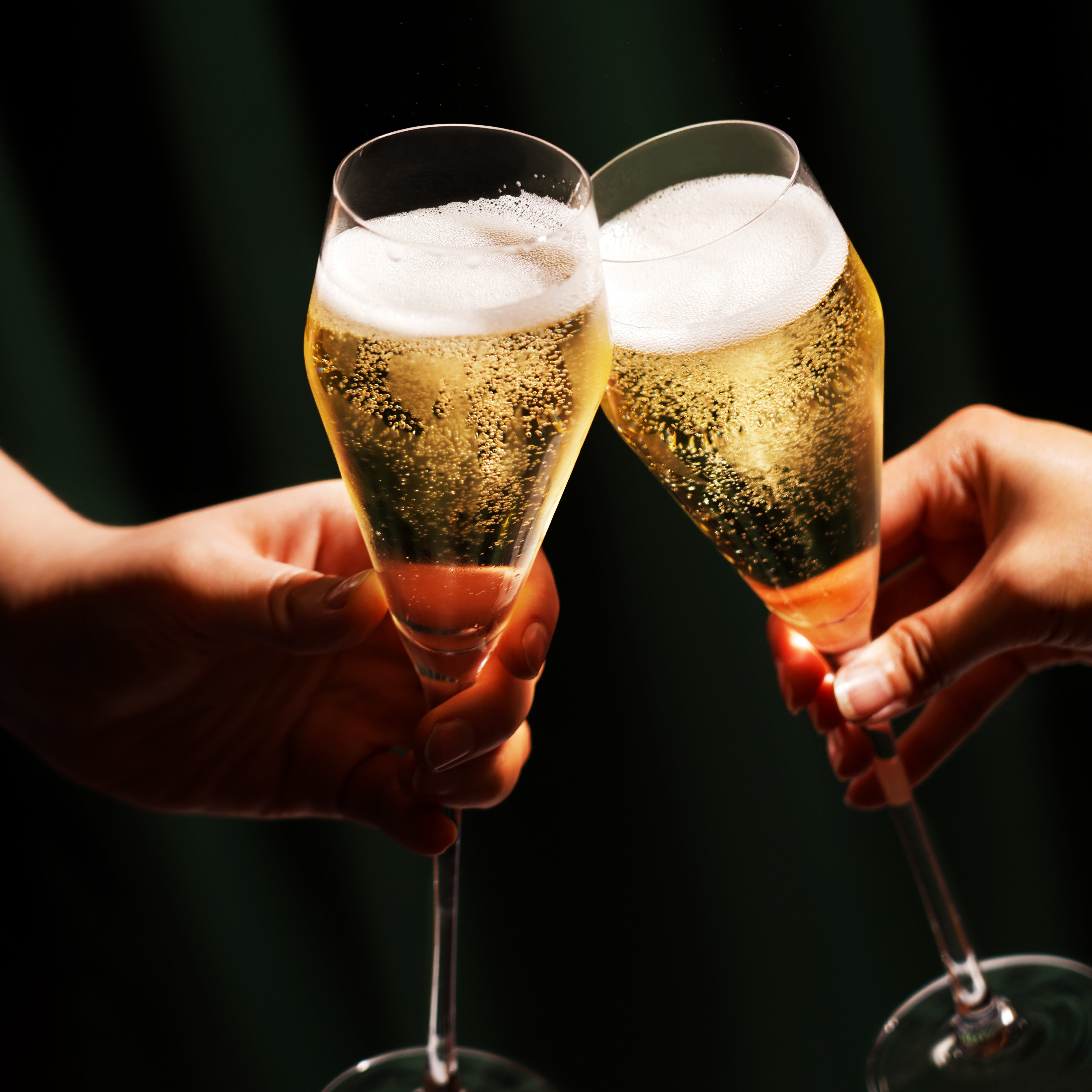 Raye Angled Crystal Prosecco Glasses, S/2