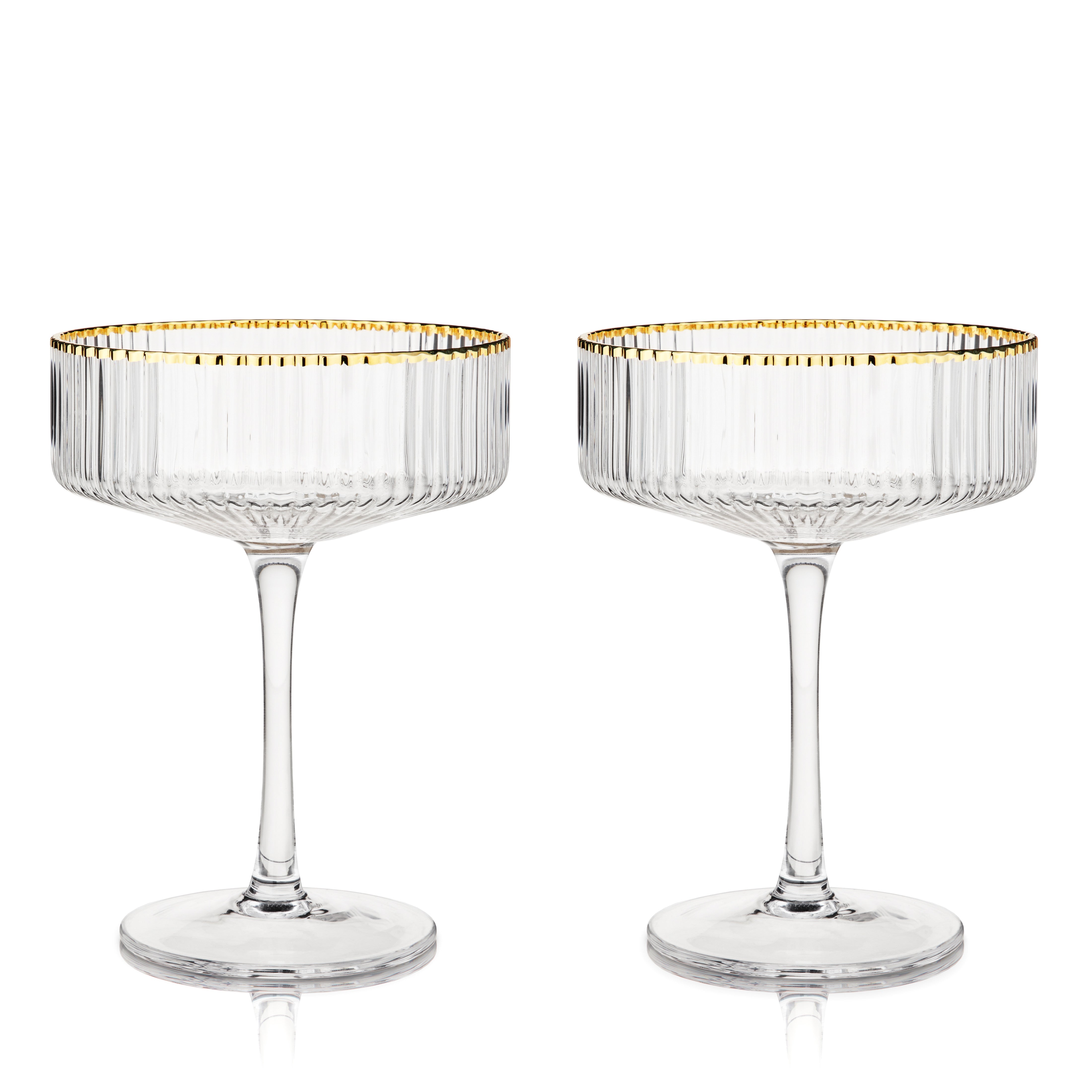 Meridian Crystal Coupe Glasses, S/2