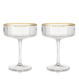 Meridian Crystal Coupe Glasses, S/2