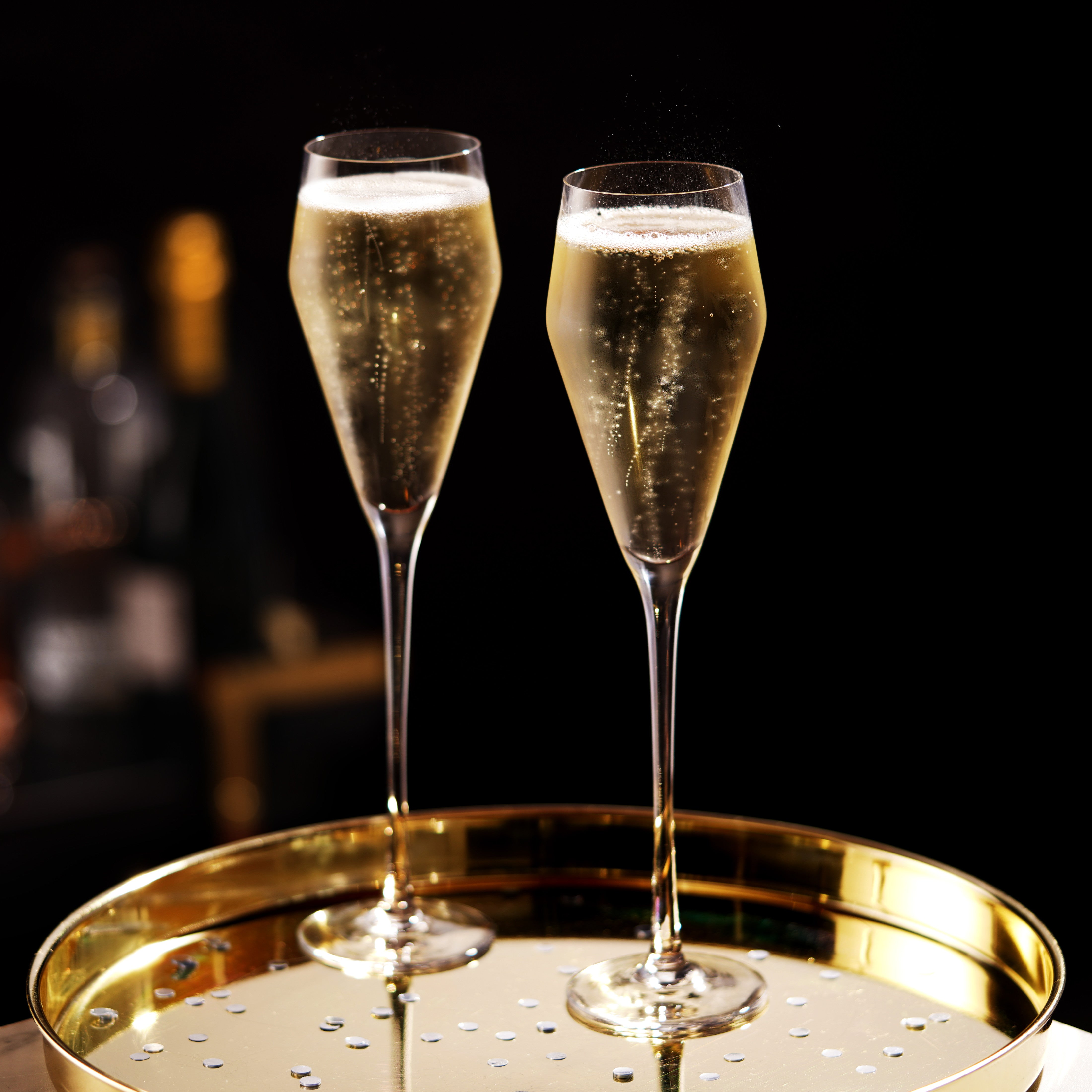 Raye Angled Crystal Prosecco Glasses, S/2