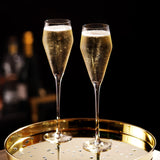 Raye Angled Crystal Prosecco Glasses, S/2
