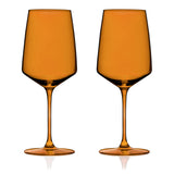 Reserve Nouveau Crystal Wine Glasses, Amber S/2