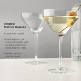 Raye Angled Crystal Martini Glasses, S/2
