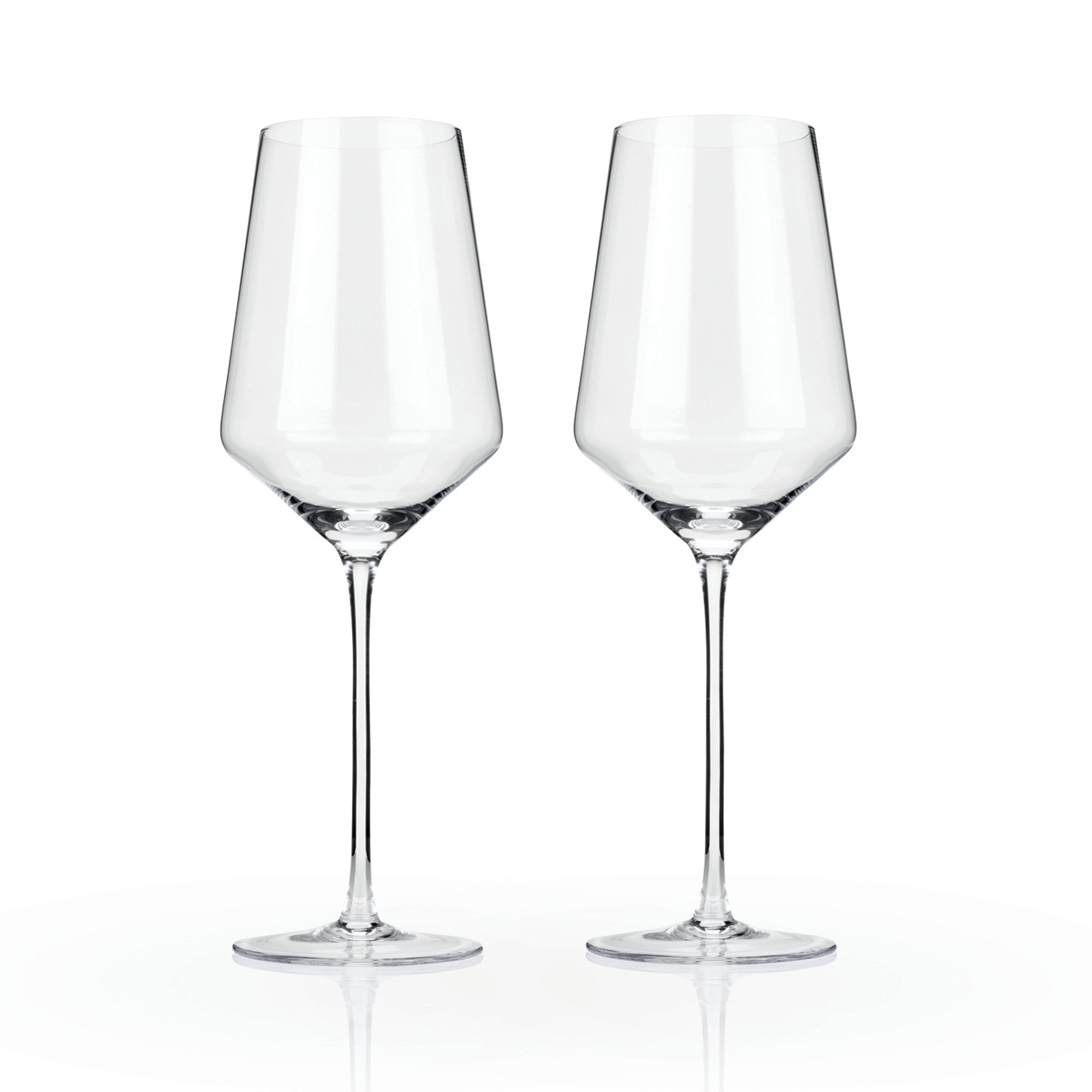 Raye Angled Crystal Bordeaux Glasses, S/2