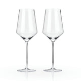 Raye Angled Crystal Bordeaux Glasses, S/2