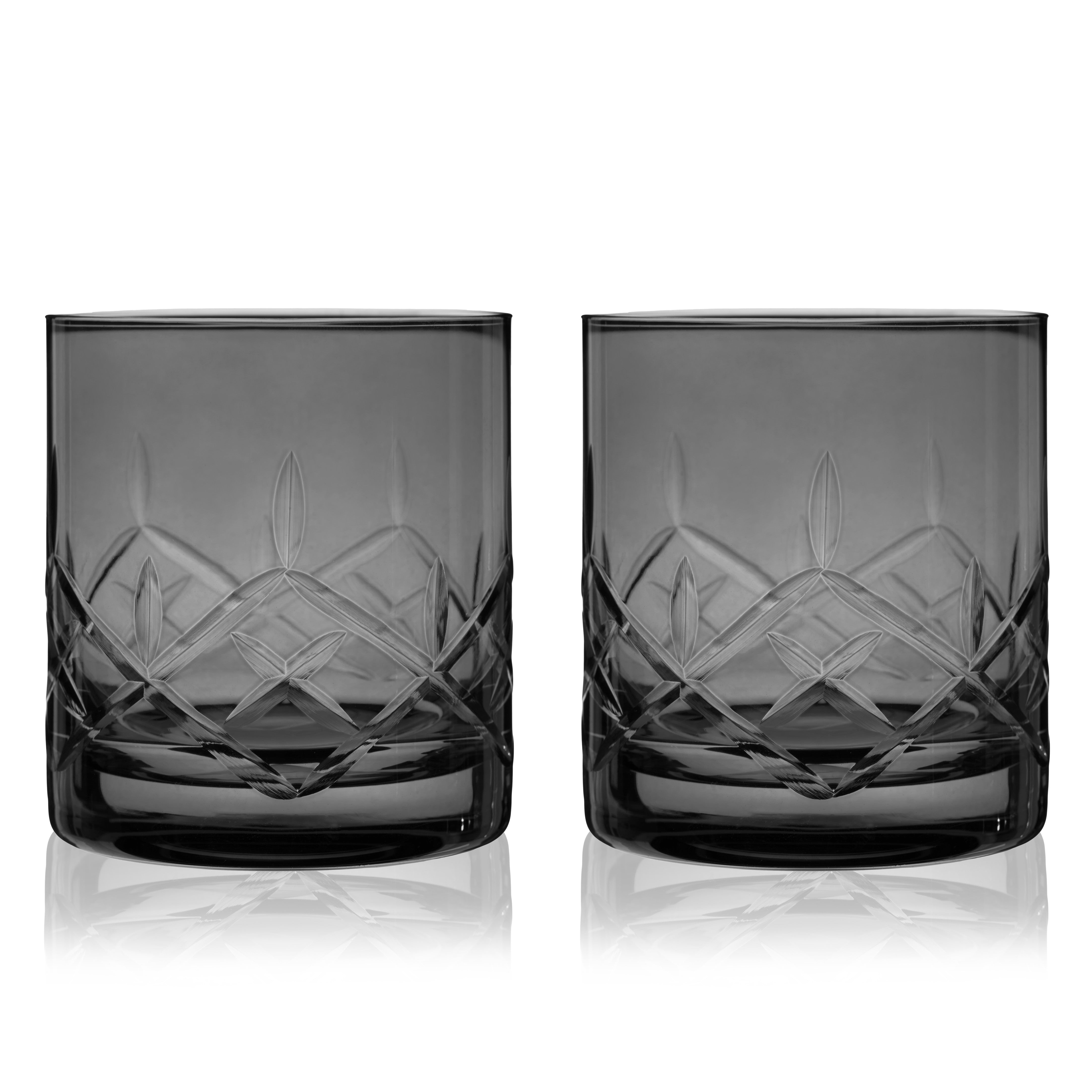 Admiral Crystal Rocks Glasses, Smoke S/2