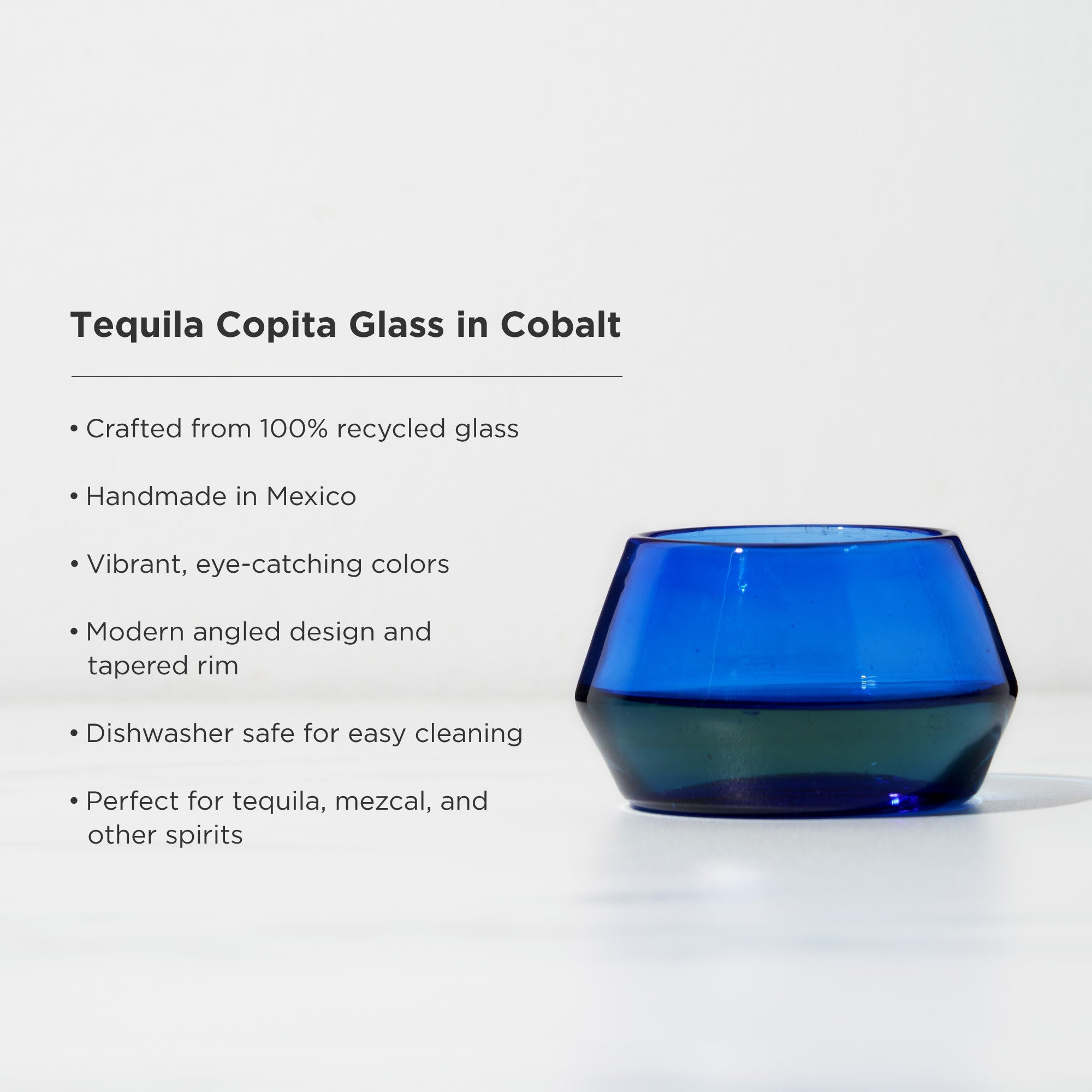 Tequila Copita Glass, Cobalt