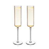 Laurel Crystal Champagne Flutes, S/2