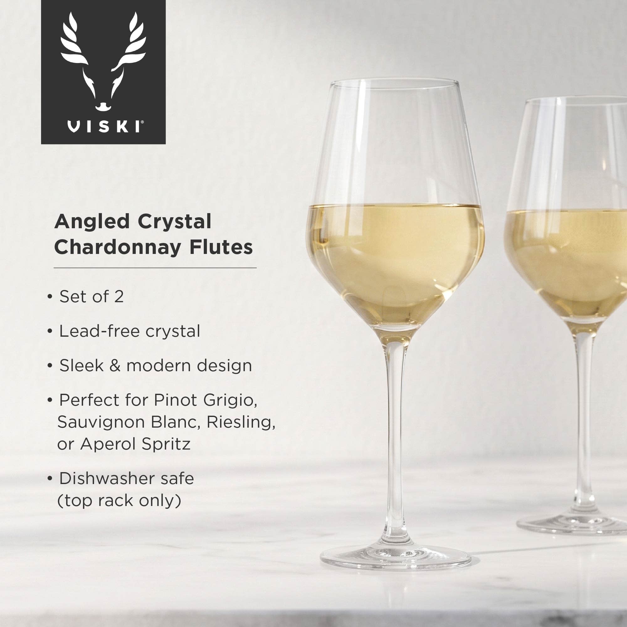 Raye Angled Crystal Chardonnay Glasses Set of 2