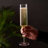Laurel Crystal Champagne Flutes, S/2