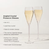 Raye Angled Crystal Prosecco Glasses, S/2