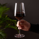 Raye Angled Crystal Bordeaux Glasses, S/2
