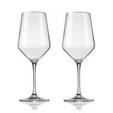 Raye Angled Crystal Bordeaux Glasses Set of 2