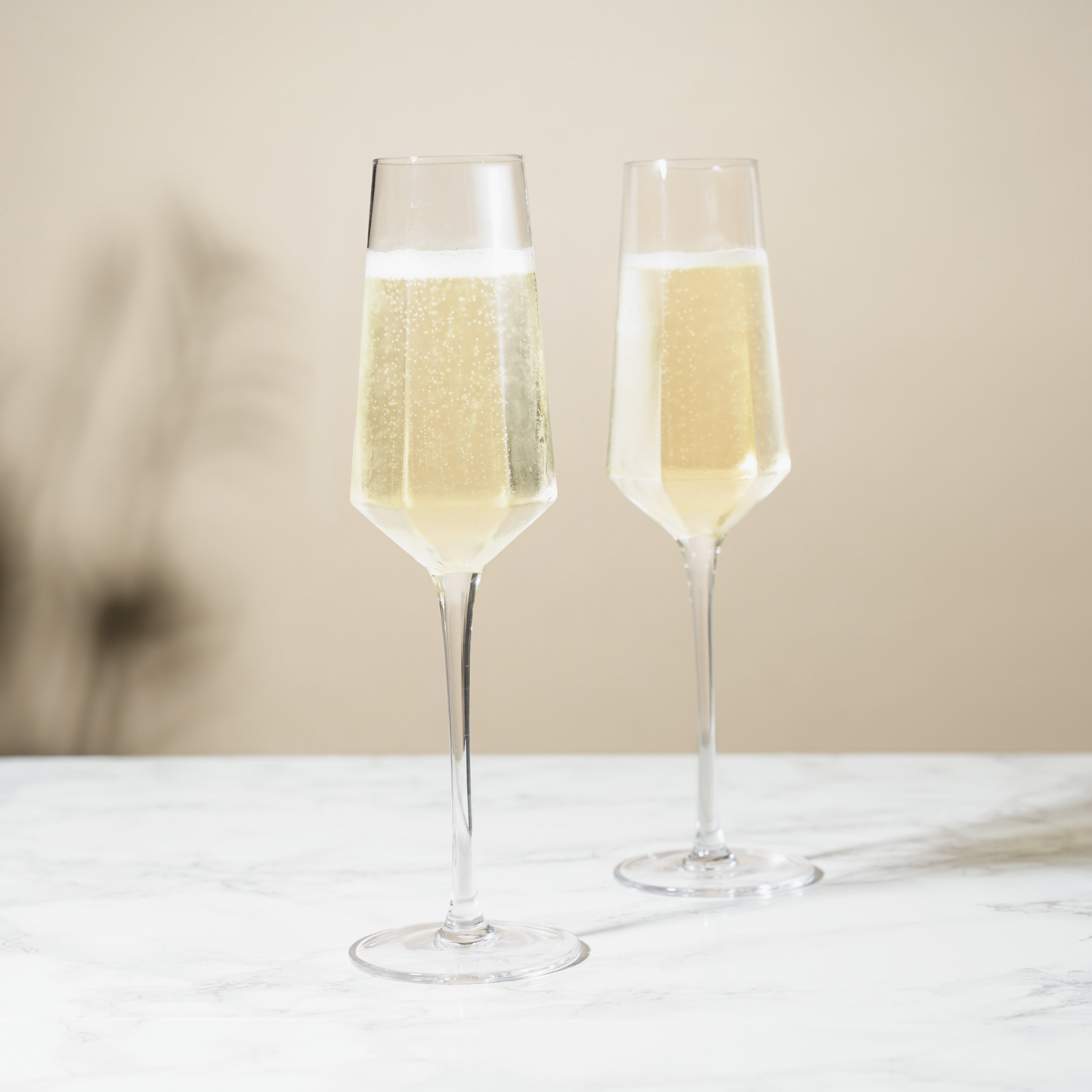 Seneca Diamond Crystal Champagne Flutes, S/2