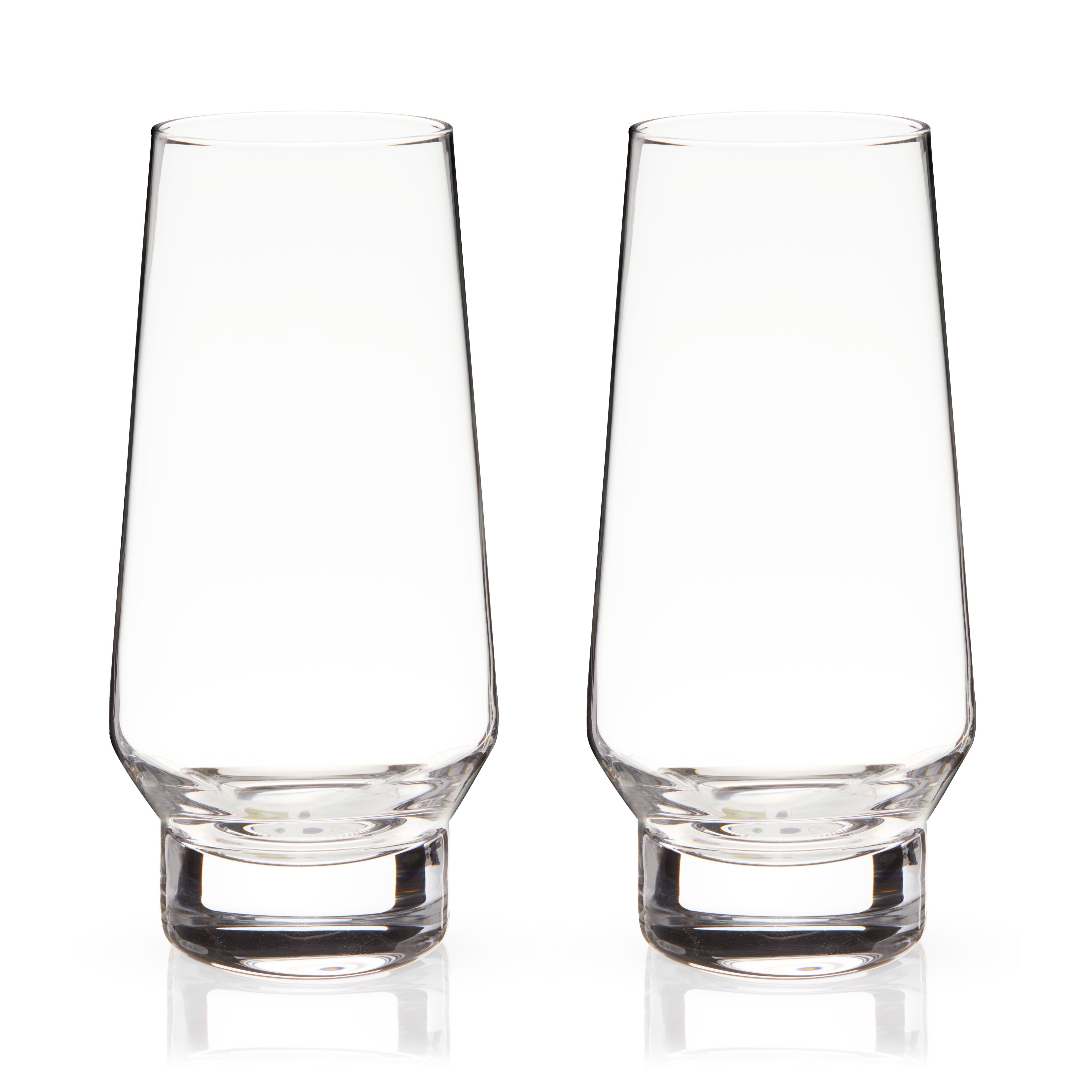 Raye Heavy Base Stemless Crystal Champagne Flutes, S/2