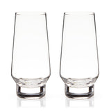 Raye Heavy Base Stemless Crystal Champagne Flutes, S/2